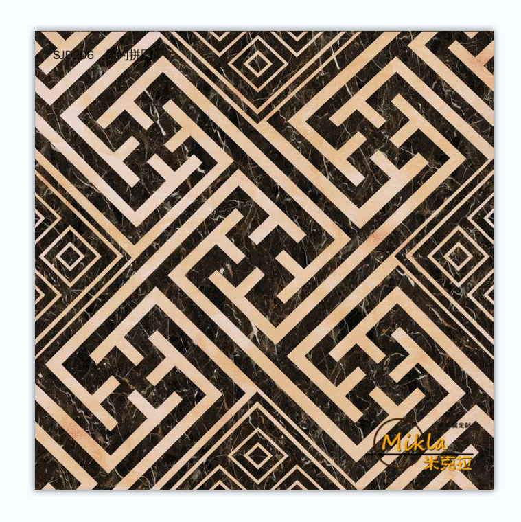 Fashionably Designed Sri Lanka Black Line Puzzle Pattern Decorative Floor Tiles