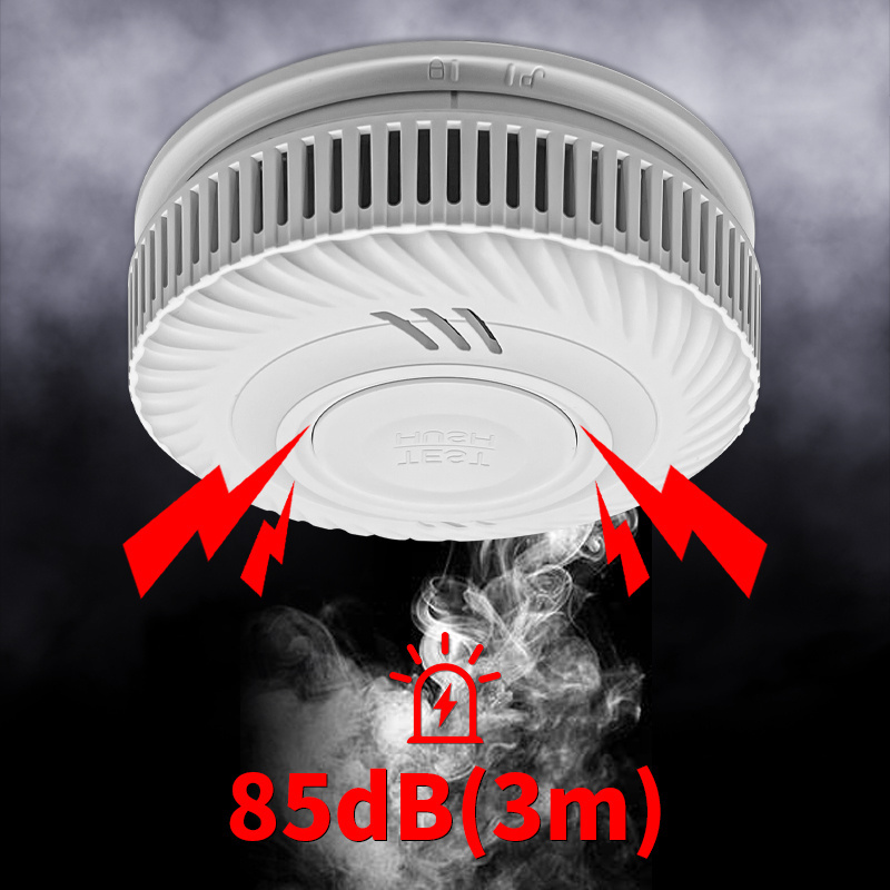 Battery Operated Standalone Smoke Detector Tester Portable Photoelectric Smoke Alarm 10 Year Battery