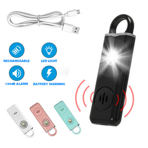 SOS Personal Alert Light 130Db Loud Keychains Security Self Defense Key Chain Alarm