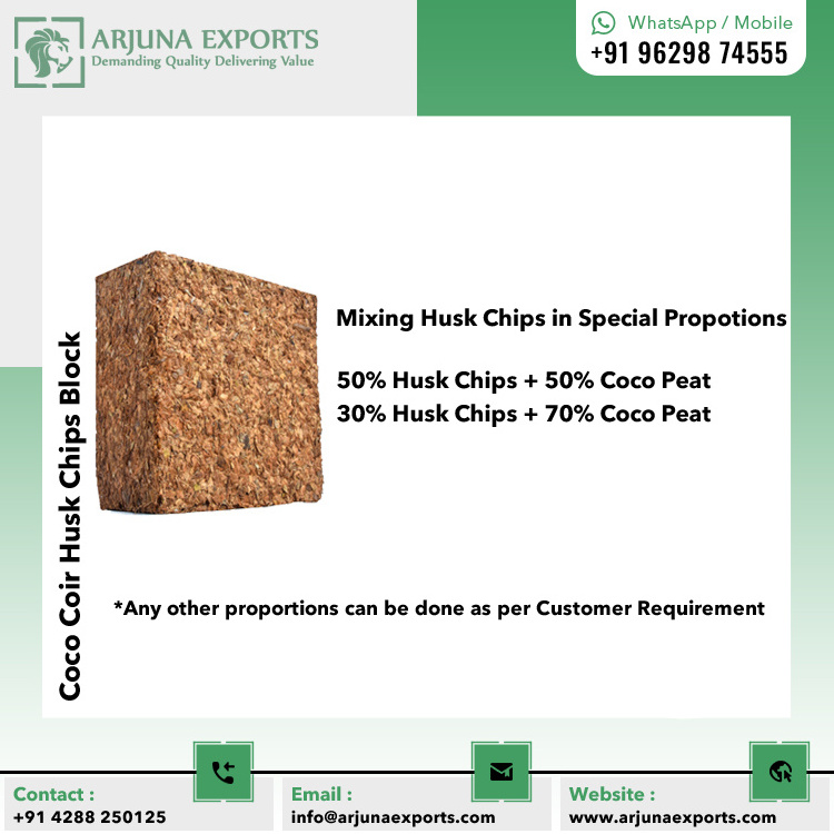 Indian Manufacturer Selling Coco Coir Husk Chips Block 5kg for Animal Bedding and Reptile Terrarium Bedding Substrate