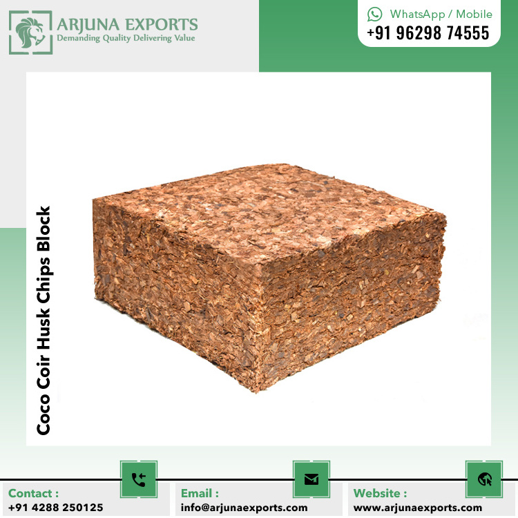 High Quality Natural Terrarium Substrate Coco Coir Husk Chips Block 5kg for Orchid Planting, Landscaping and Mulching