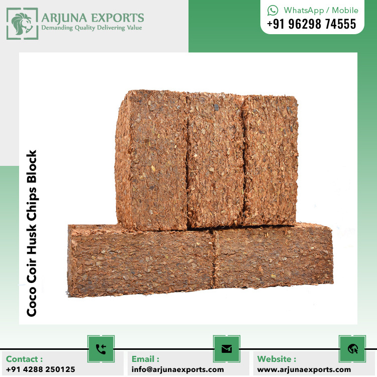 Indian Manufacturer Selling Coco Coir Husk Chips Block 5kg for Animal Bedding and Reptile Terrarium Bedding Substrate