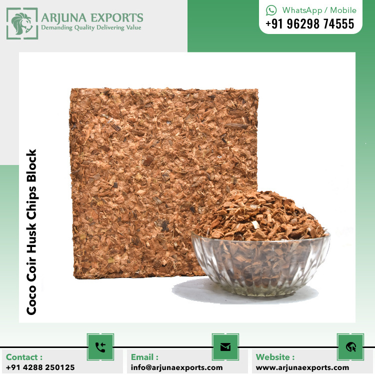 Natural Terrarium Substrate and Hydroponics Use Coco Coir Husk Chips Block 5kg for Wholesale Purchase