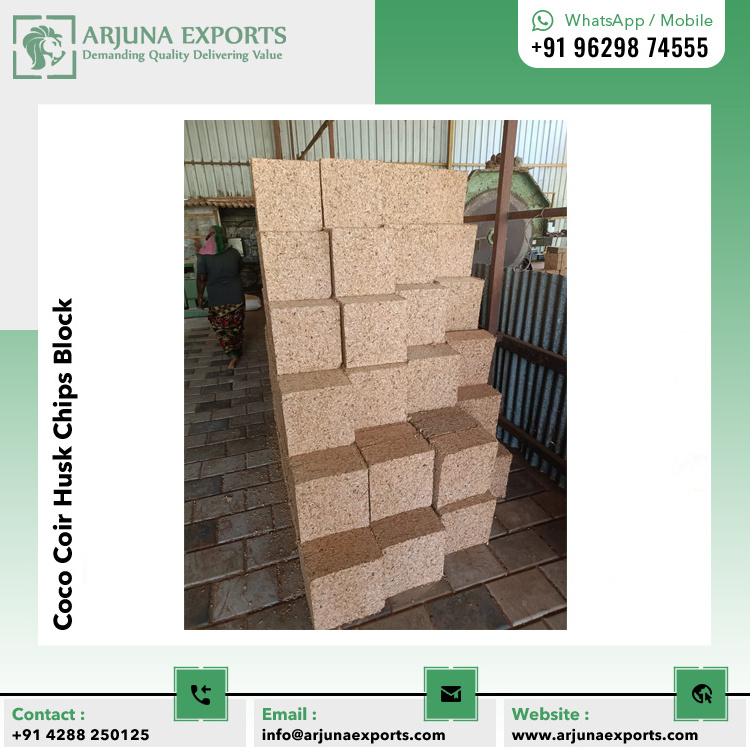 100% Natural Coco Peat Coconut Fiber Husk Chips 5kg Bricks from Direct Exporter for Animal Bedding