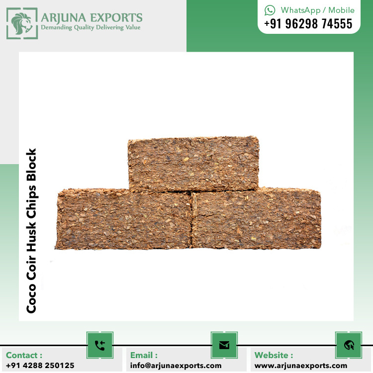 Leading Exporter of Growing Ornamental Plants and Hydroponics Use 5kg Coco Coir Husk Chips Block at Reasonable Price