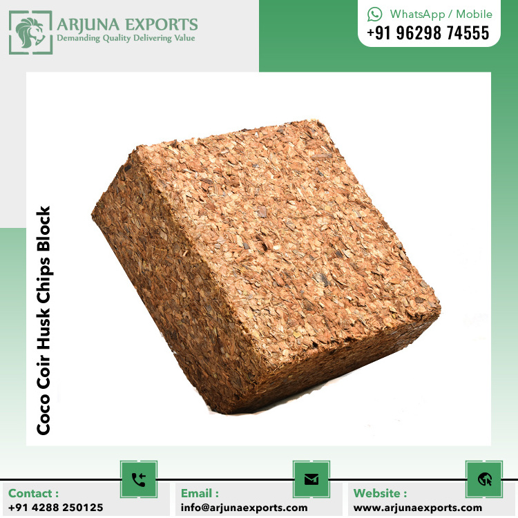 Indian Supplier of Top Quality Reptile Terrarium Bedding Substrate Coco Coir Husk Chips Block 5kg for Terrace Gardening