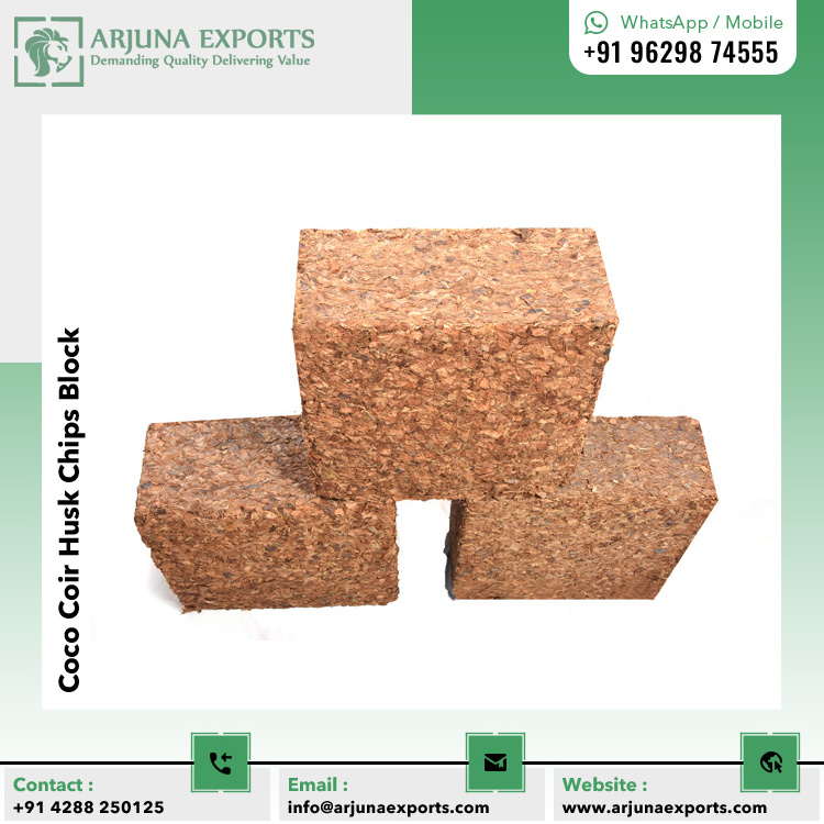 Agricultural Grade Suppliers Natural Coconut Coco  Coir Husk Chips 5kg Blocks/Bricks for Direct factory Price