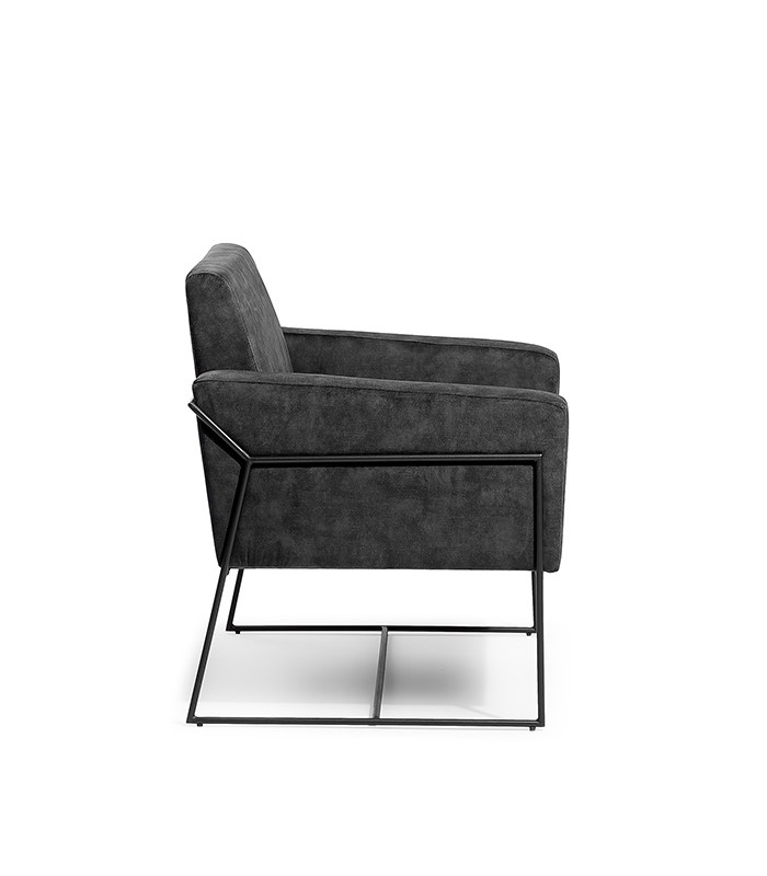 Laynsino Black Velvet Single Sofa Living Room Furniture Leisure Velvet Arm Chair stylish chair with a modern design