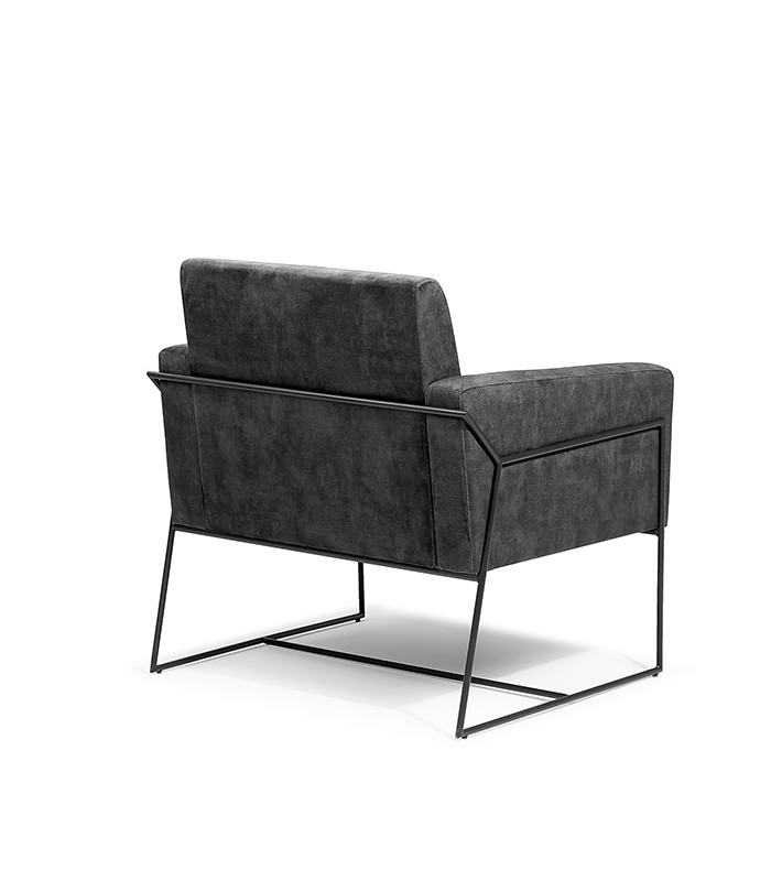 Laynsino Black Velvet Single Sofa Living Room Furniture Leisure Velvet Arm Chair stylish chair with a modern design