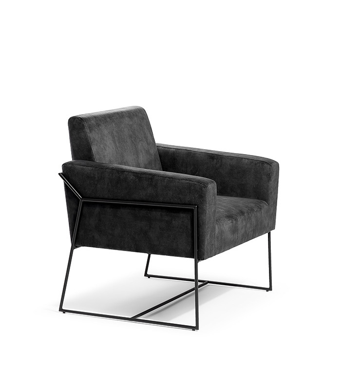 Laynsino Black Velvet Single Sofa Living Room Furniture Leisure Velvet Arm Chair stylish chair with a modern design