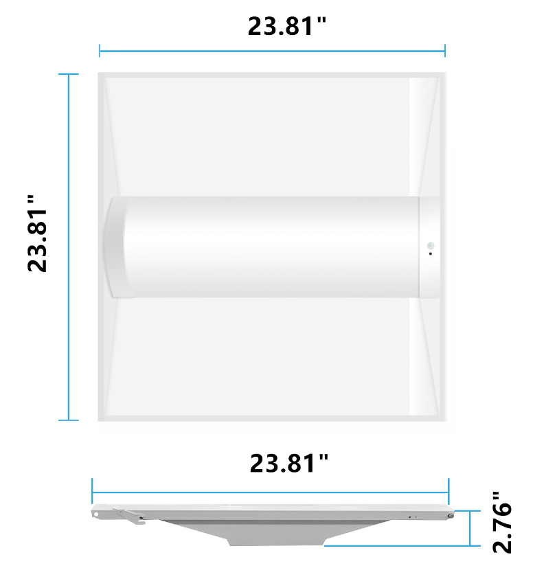 NLC listed high rebate smart control led troffer fixture 2x2 2x4 cct/brightness adjustable