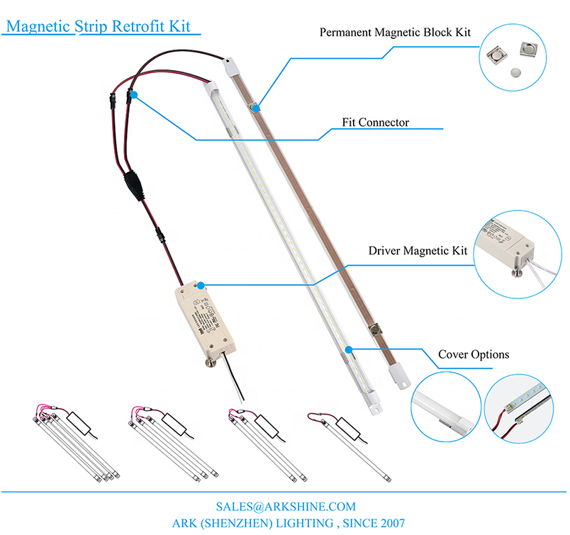 2ft Led Magnetic Retrofit Kit 16w Led Retrofit Fluorescent Light Kit Smart Led Strip Lights