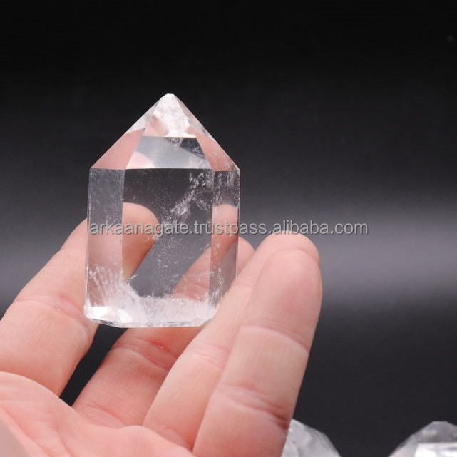 Wholesale Clear Quartz Crystal Point Crystal Gemstone Crystal Stone point  hand polished hand made sun shine for sale