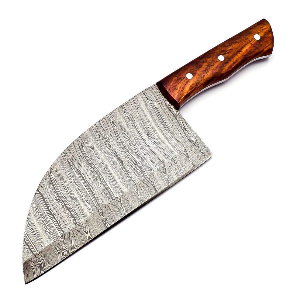 Lightweight Reasonable Price Customized Logo Damascus Steel Cleaver Knife / Pakistan Made Best Selling Damascus Cleaver Knife