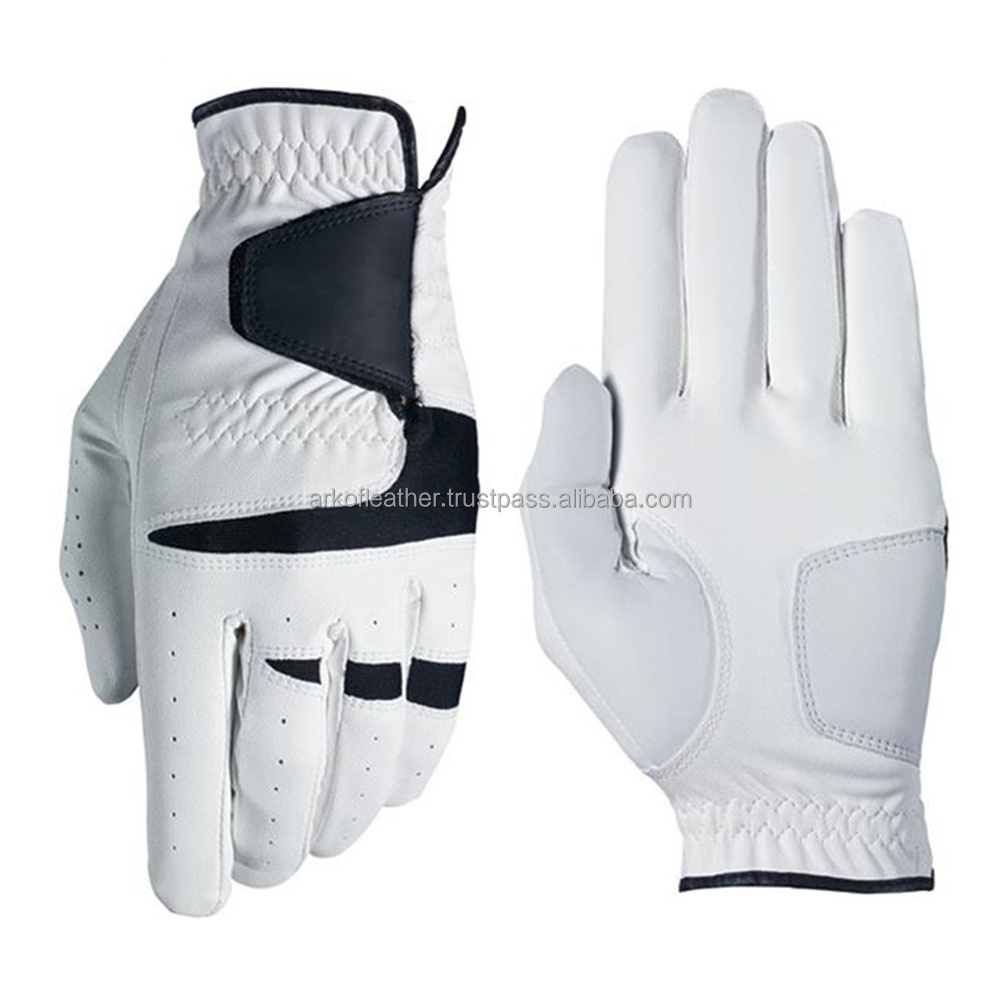 Wholesale Golf Gloves For Men's White Leather Golf Gloves High Quality Leather Men's Golf Gloves