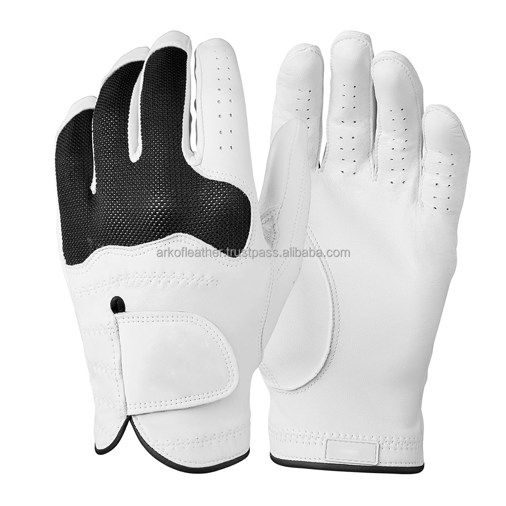 Wholesale Golf Gloves For Men's White Leather Golf Gloves High Quality Leather Men's Golf Gloves