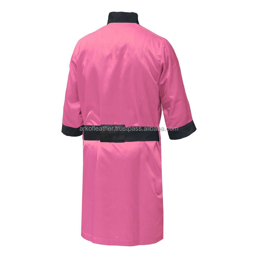 Wholesale Boxing Robe With Hood Pink Color Custom Design Wrestling Boxing Robe MMA Mai Thai Training Boxing Robe