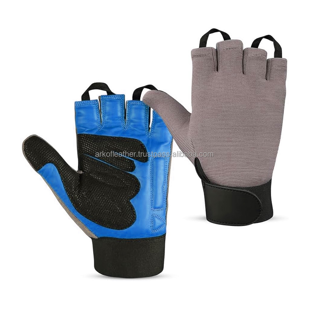 Leather Palm Wheelchair Glove Half Finger Wheelchair Gym Padded Gloves With Customized Logo And Design