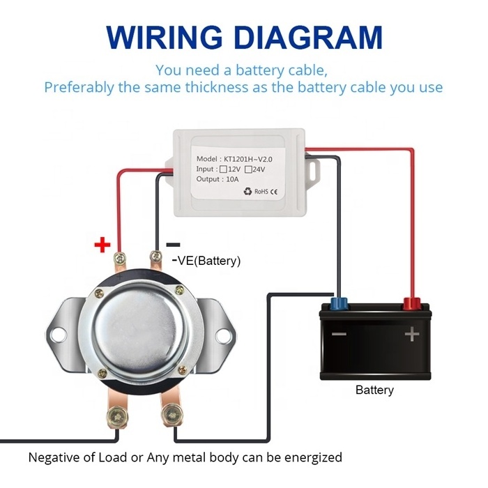 Wireless Remote Control 12V 24V Isolator Battery Disconnect Car Auto Battery Switch Solenoid Electromagnetic