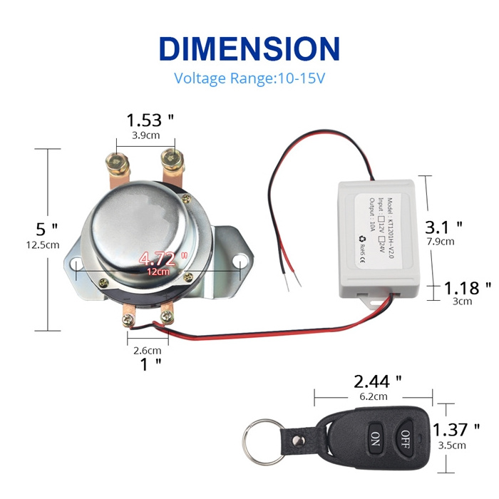 Wireless Remote Control 12V 24V Isolator Battery Disconnect Car Auto Battery Switch Solenoid Electromagnetic