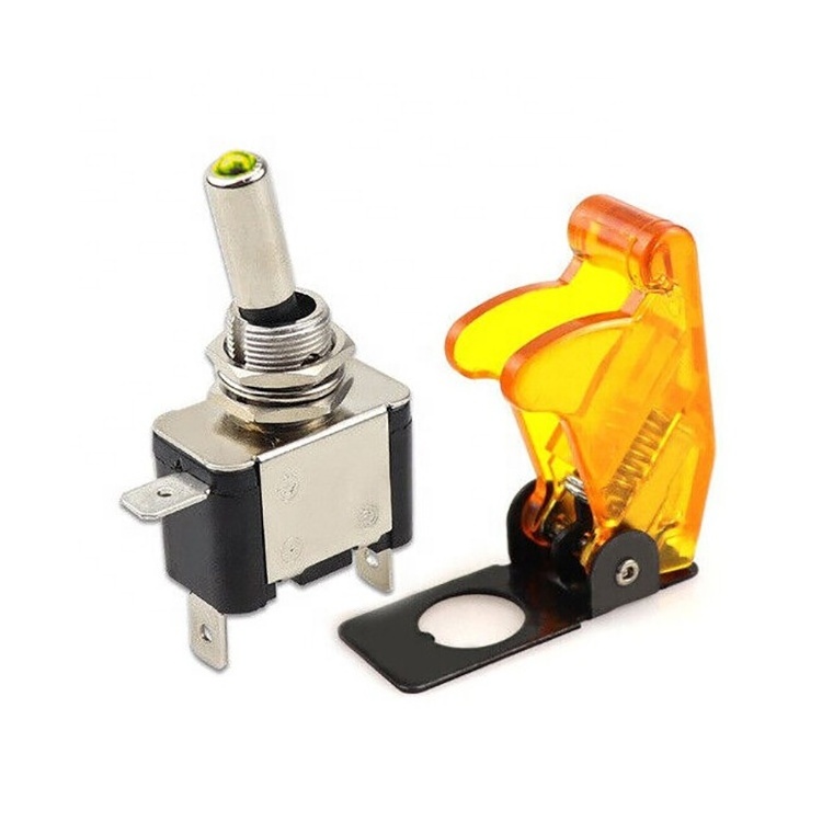 12V 20A  Illuminated LED ON-OFF with Cover Red Blue Green Yellow Car Toggle Switch