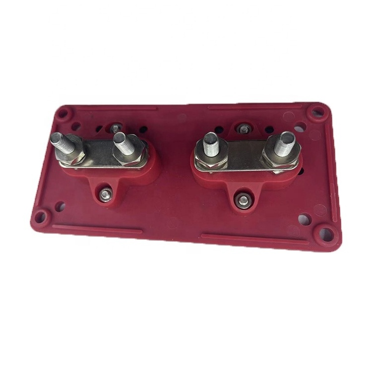 200A 48V  Bus Bar Power Distribution Box Terminal Block for Heavy Duty Red