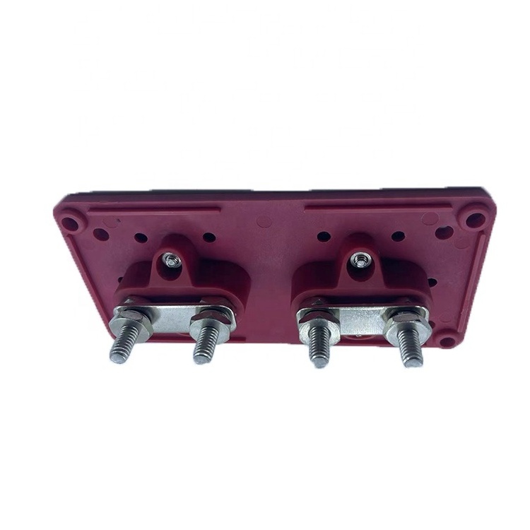 200A 48V  Bus Bar Power Distribution Box Terminal Block for Heavy Duty Red