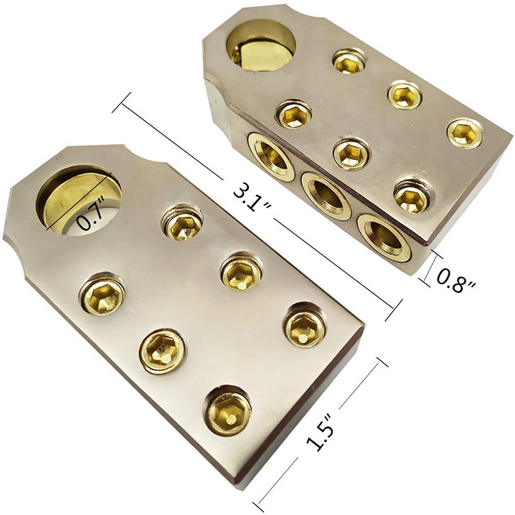 Terminals 1/0 Gauge AWG Lead-Acid Battery Terminals Clamp Positive and Negative