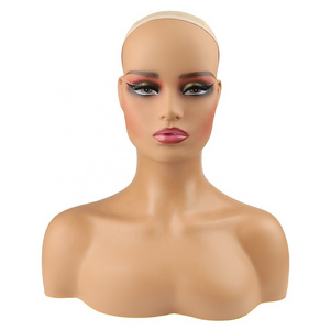 ARLANY Realistic Glam Female Mannequins Head with Shoulders For Wigs Female Wig Mannequin Head for Lash Extensions