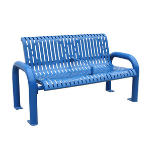 outdoor furniture long rustic steel bench public park metal bench seating outside garden patio iron bench chair with back