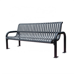 outdoor furniture modern extra long metal bench public park steel bench seating outside garden patio powder coated seat bench