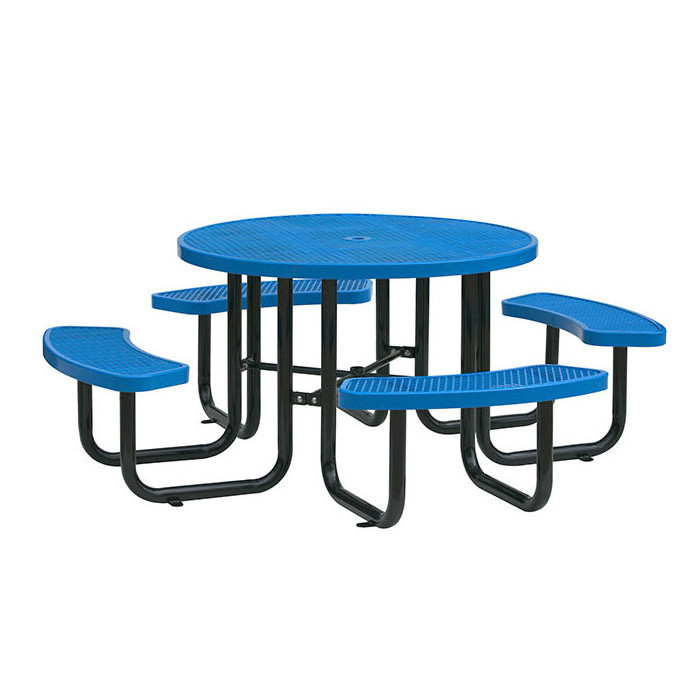 outside expanded metal table with chair garden sets outdoor round thermoplastic coated steel picnic table with bench