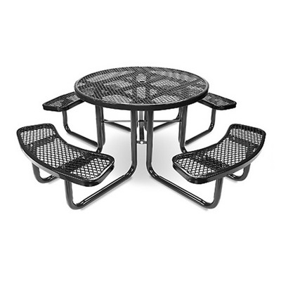 outside expanded metal table with chair garden sets outdoor round thermoplastic coated steel picnic table with bench