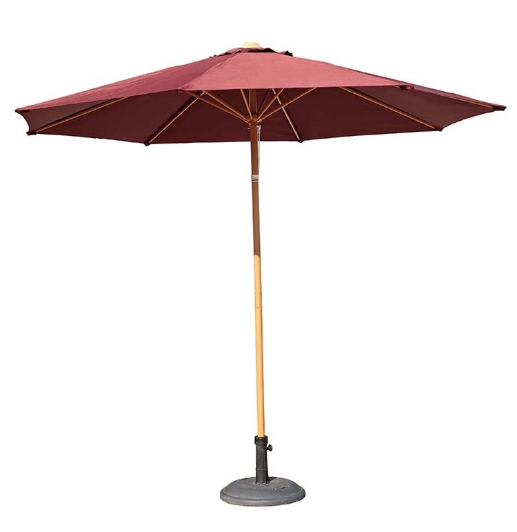 cheap commercial patio outdoor garden red big size parasol umbrella with base