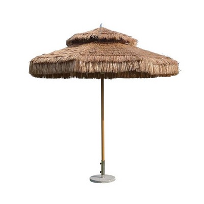 wholesale chinese garden outdoor patio vintage beach straw parasol umbrellas