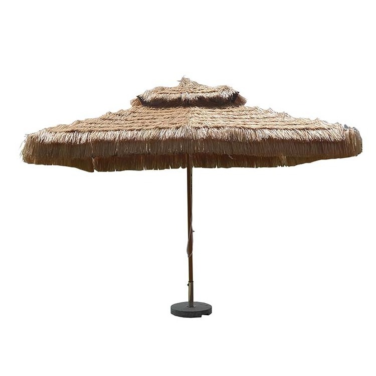 wholesale chinese garden outdoor patio vintage beach straw parasol umbrellas