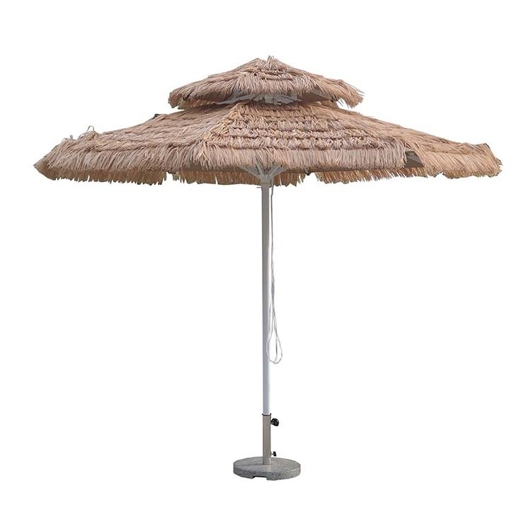 wholesale chinese garden outdoor patio vintage beach straw parasol umbrellas