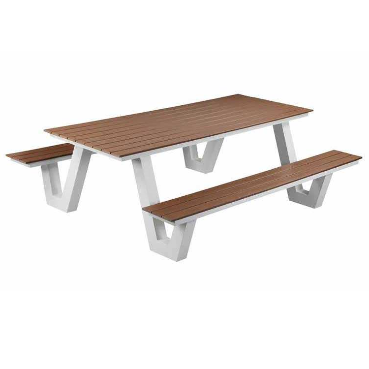 Picnic table with umbrella hole wood table dinning outside