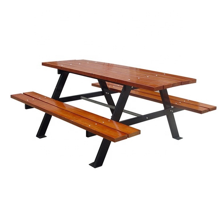 outdoor patio furniture 6 ft 8 ft composite wood picnic table with bench outside restaurant event dining set table chair set