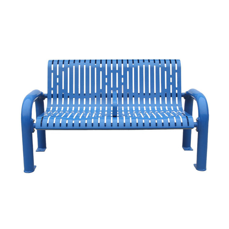 outdoor furniture long rustic steel bench public park metal bench seating outside garden patio iron bench chair with back