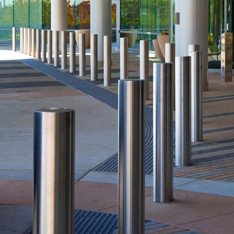 round stainless steel fixed protection outdoor street road metal parking traffic safety barrier bollard