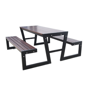 6 foot 8 foot outdoor luxury wood plastic composite picnic table bench garden set patio commercial long dining table with chair