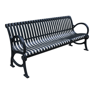 outdoor metal slats public park bench seating outside street bench chair out door garden patio slatted steel iron seat bench