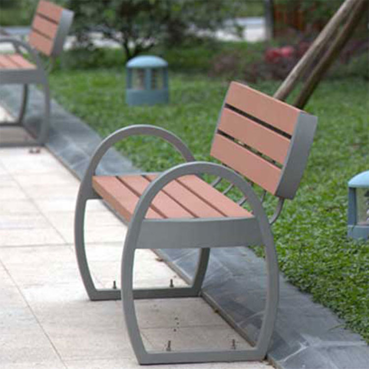 outdoor street furniture extra long composite wood bench public park sitting bench seat outside garden patio  bench chair