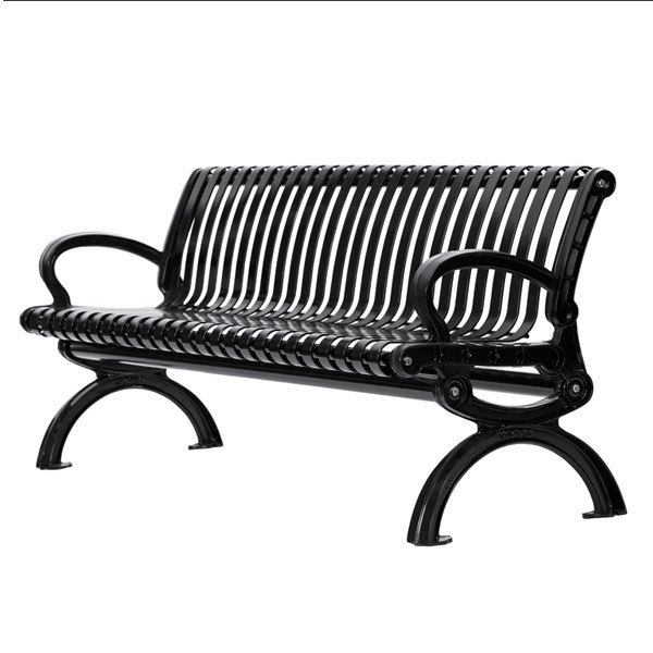 outdoor furniture classic extra long steel bench public park comfy metal bench seating outside garden patio iron bench chair