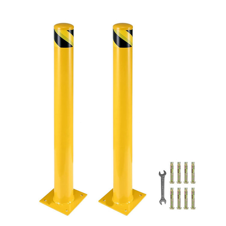 outdoor driveway removable security post roadside temp metal road safety bollard outside highway pavement steel traffic barrier