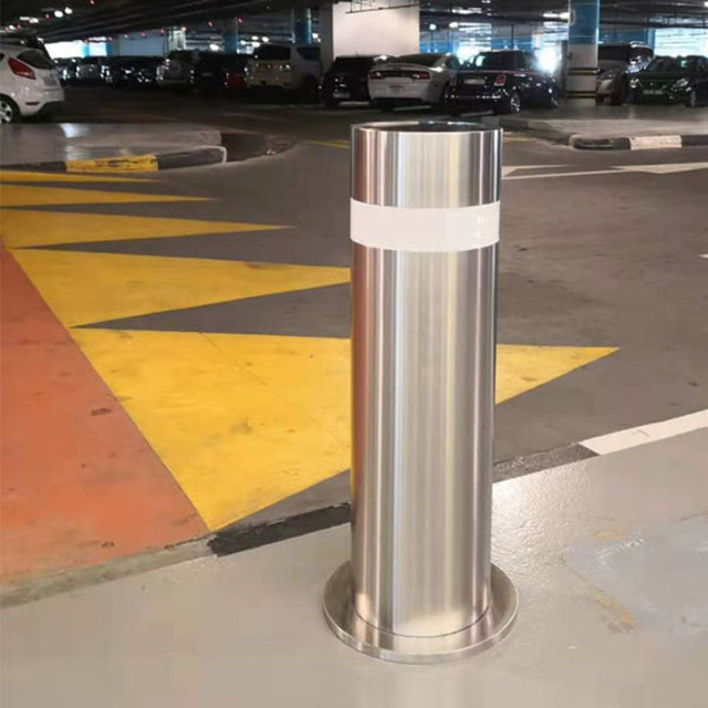 round stainless steel fixed protection outdoor street road metal parking traffic safety barrier bollard