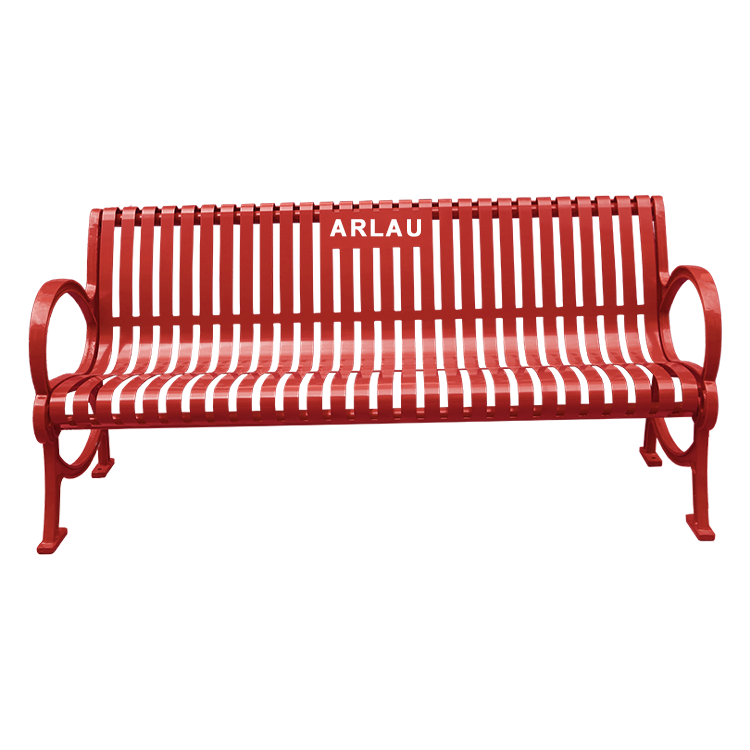 outdoor metal slats public park bench seating outside street bench chair out door garden patio slatted steel iron seat bench