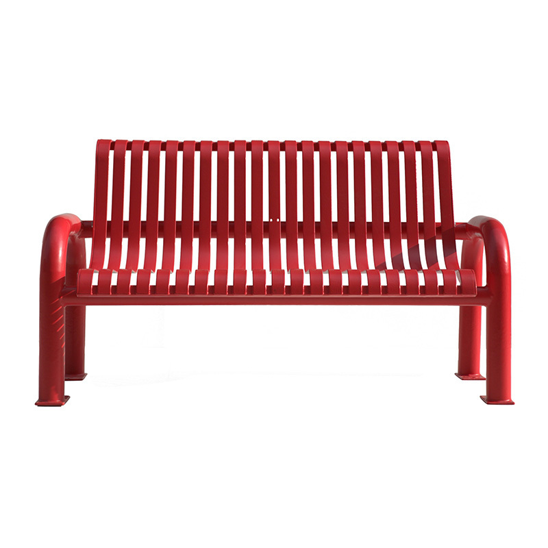 Custom 5 FT 6 FT 8 FT Outdoor Furniture Galvanized Metal Bench Seat Outside Public Garden Patio Long Steel Iron Bench Seating