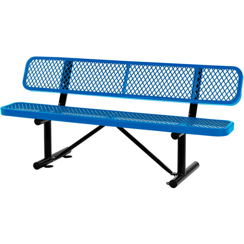 outdoor street furniture extra long expanded steel bench public park metal bench seat outside garden patio iron chair bench